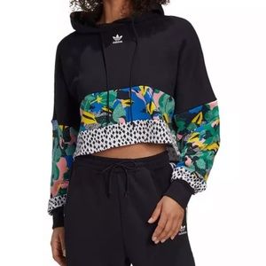 adidas "Black/Multicolor" Her Studio London Cropped Hoodie